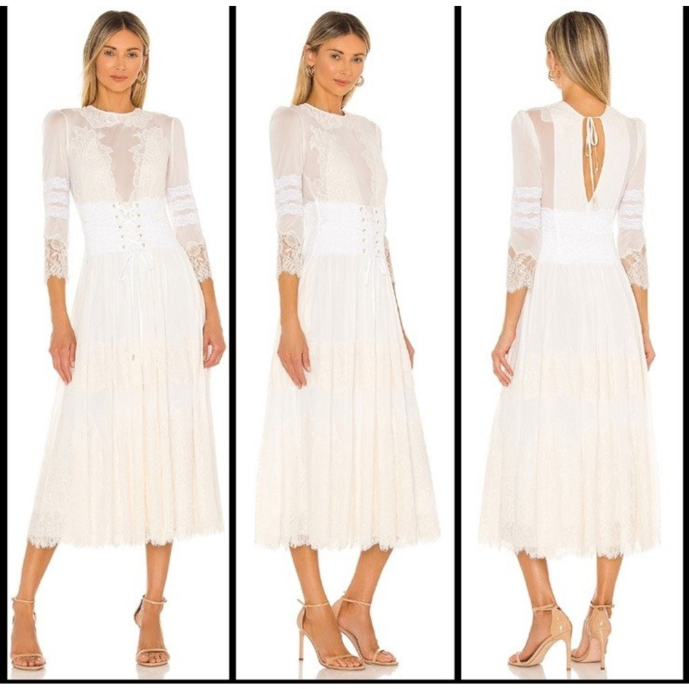 Free People We are HAH Hidden Gem Dress M Walking On Eggshells Victorian Regency - Picture 2 of 11